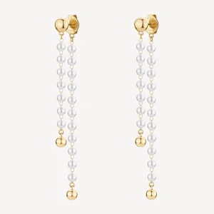 Outlet Orecchini Pendenti Essential Dorati Con Perle Di Conchiglia | BNL102 Donna Gioielli Moda Donna