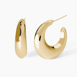 Best Orecchini Placcati Oro A Forma Di Luna Crescente In Argento Gioielli | 563844 Donna Gioielli Moda Donna