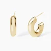 Outlet Orecchini Placcati Oro Chunky A Cerchio Aperto Gioielli | 563842 Donna Gioielli Moda Donna