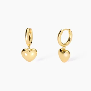 Outlet Orecchini Placcati Oro Con Cuore Pendente | 563819 Donna Gioielli Moda Donna