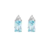 Outlet Orecchini Princess Con Zirconi Acqua Marina E Bianchi | EBABBACZ Donna Gioielli Moda Donna
