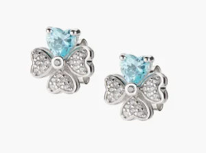 Sale Orecchini Quadricuore Acquamarina In Argento Con Zirconi Gioielli |  EQUSBAC Donna Gioielli Moda Donna