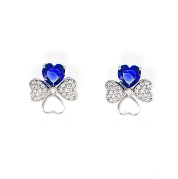 Fashion Orecchini Quadricuore In Argento E Zirconi Gioielli | EQUBBL Donna Gioielli Moda Donna
