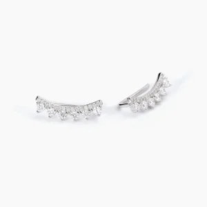 Best Orecchini Rampicanti Con Zirconi Bianchi Gioielli | 563609 Donna Gioielli Moda Donna