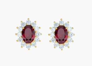 Online Royal Lady Dorati Con Zircone Rubino Amen | ORLDMGBR Donna Gioielli Moda Donna