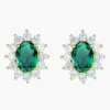 Outlet Royal Lady Dorati Con Zircone Verde Smeraldo Amen | ORLDMGBVE Donna Gioielli Moda Donna