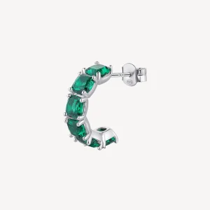 Sale Orecchino A Cerchietto Emerald Gioielli Fancy | FLG08 Donna Gioielli Moda Donna
