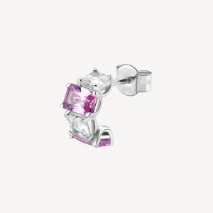 Hot Orecchino A Cerchietto Zirconi E Baguette Gioielli Fancy | FVP08 Donna Gioielli Moda Donna