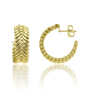 Fashion Orecchino A Cerchio Chimento Donna In Oro Giallo | 1O01763ZZ1000 Donna Gioielli Donna