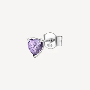 Fashion Orecchino Singolo Donna A Lobo Cuore Amethyst Gioielli Fancy | FMP92 Donna Gioielli Moda Donna