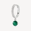 Outlet Orecchino Singolo Donna A Cerchietto Con Pendente Green Gioielli Fancy | FLG82 Donna Gioielli Moda Donna