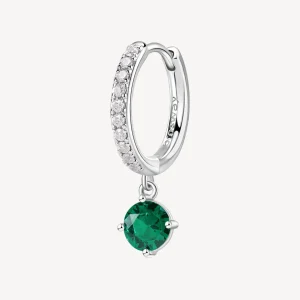 Outlet Orecchino Singolo Donna A Cerchietto Con Pendente Green Gioielli Fancy | FLG82 Donna Gioielli Moda Donna