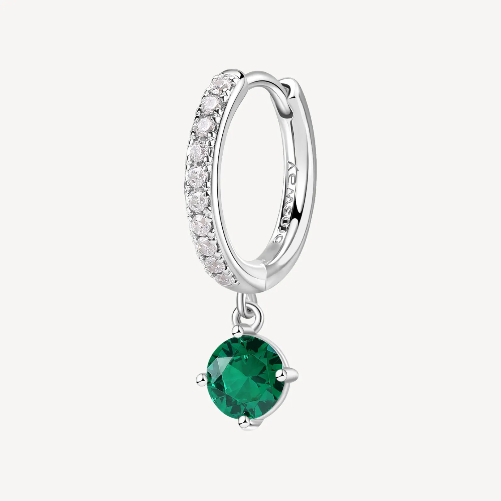 orecchino_singolo_donna_a_0-26.webp Outlet Orecchino Singolo Donna A Cerchietto Con Pendente Green Gioielli Fancy | FLG82 Donna Gioielli Moda Donna