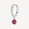 Fashion Orecchino Singolo Donna A Cerchietto Con Pendente Ruby Gioielli Fancy | FPR86 Donna Gioielli Moda Donna