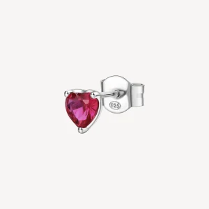 Sale Orecchino Singolo Donna A Cuore Ruby Gioielli Fancy | FPR91 Donna Gioielli Moda Donna
