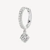 Discount Orecchino Singolo Donna A Cerchietto Con Pendente Zircone Gioielli Fancy | FIW90 Donna Gioielli Moda Donna
