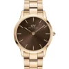 Discount Orologio Wellington Iconic Link Amber 40 Rose Gold Brown | DW00100460 Donna Orologi Donna | Orologi Uomo