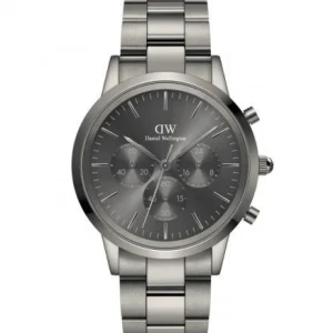 Fashion Orologio Wellington Iconic Chronograph Link Graphite  Gm | DW00100643 Uomo Orologi Uomo | Idee Regalo
