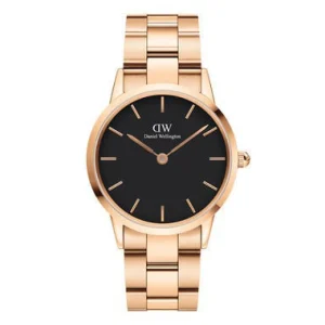 New Orologio Wellington Iconic Link Rose Gold Black 36 mm | DW00100210 Donna Orologi Donna | Orologi Uomo