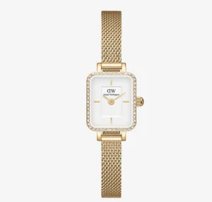 Discount Orologio Donna Wellington Quadro Mini Lumine Bezel Gold | DW00100730 Donna Orologi Donna