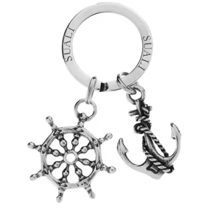 Clearance Portachiavi Ancora E Timone In Argento Gioielli | AX1633 Portachiavi