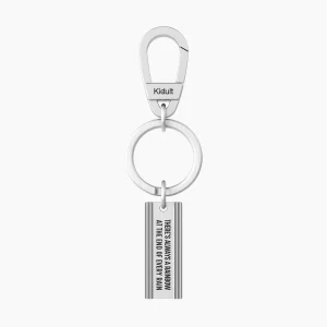 Outlet Portachiavi In Acciaio Con Ciondolo Rettangolare E Frase Ispirazionale Gioielli Kidult   | 781004 Uomo Gioielli Moda Uomo | Idee Regalo