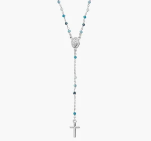 Online Rosario Classico Cristalli Multicolor Azzurro | CRO25BMUB4 Donna Gioielli Moda Donna