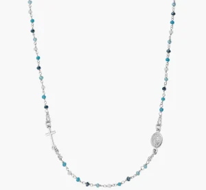 Online Rosario Girocollo Cristalli Multicolor Azzurro |  CRO25BMUB3 Donna Gioielli Moda Donna
