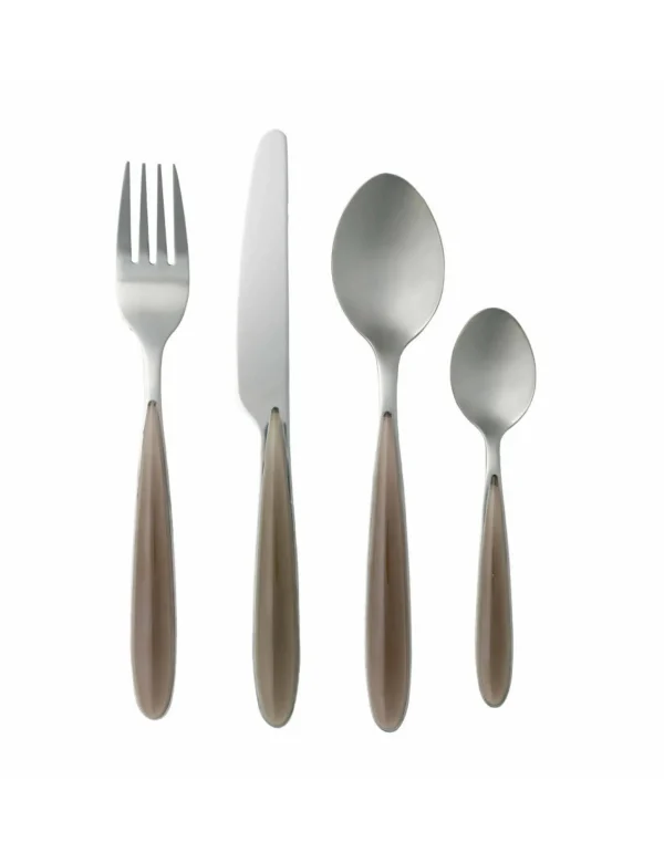New Set Tortora 16 Pezzi In Acciaio Inox Lucido Brandani | 54524 Tavola