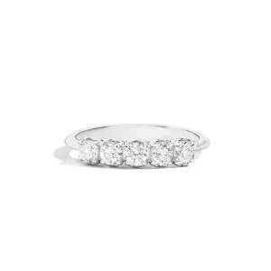 Hot Veretta A 5 Pietre In Oro Bianco E Diamanti Gioielli Anniversary | R01MZ734/020-14 Donna Gioielli Donna