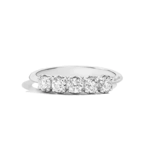 Outlet Veretta A 5 Pietre In Oro Bianco E Diamanti Gioielli Anniversary | R01MZ734/055-15 Donna Gioielli Donna